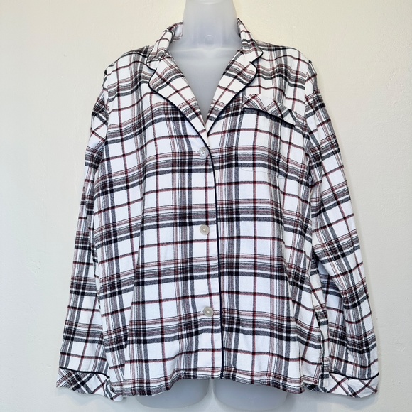 Madewell Plaid Flannel PJ Top Mens Tailored Style Button Up Pocket Sleep Shirt - Picture 2 of 16